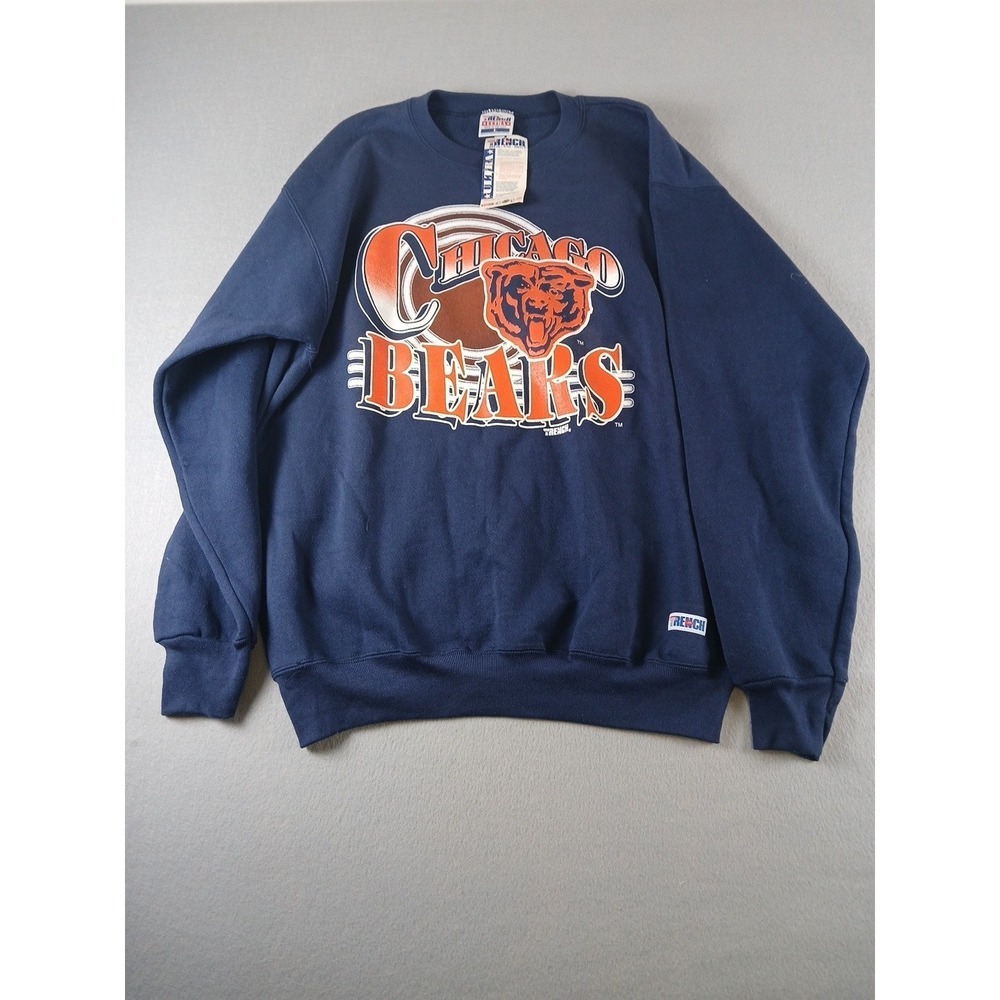 Vintage Chicago Bears Sweatshirt Mens Large Blue NFL Football Trench New !!!